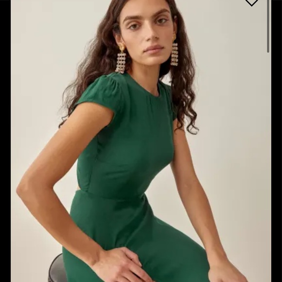 Reformation Gavin Dress Emerald AUTHENTIC - Picture 4 of 9